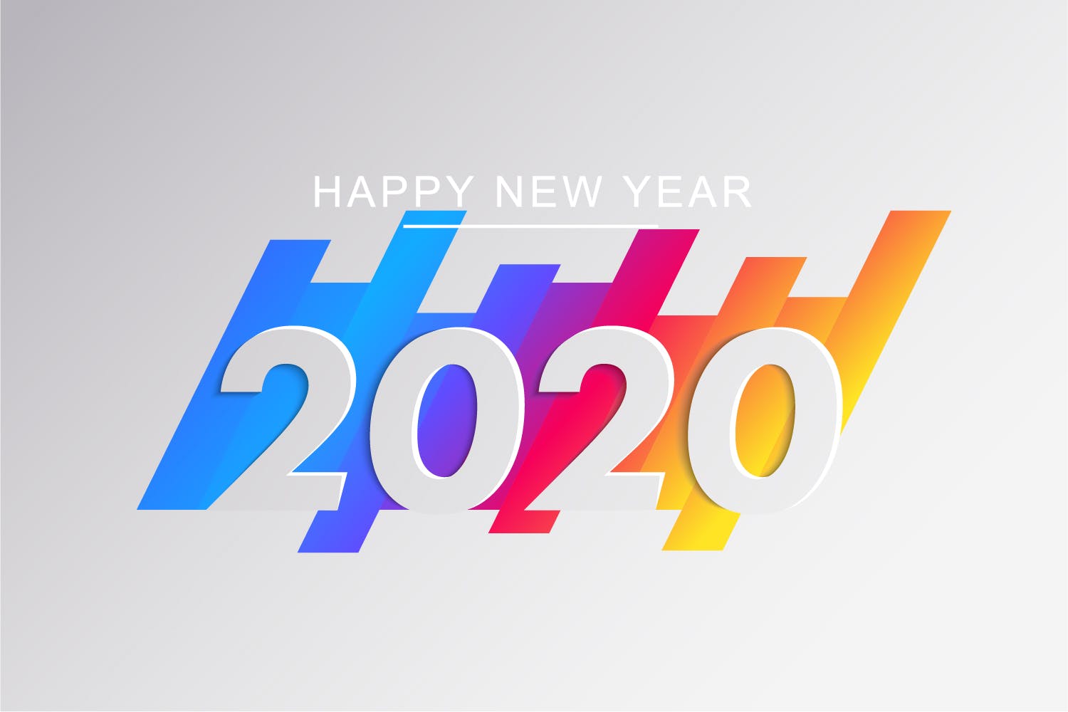 2020新年数字彩色矢量设计图形素材 2020 Happy New Year Greeting Card插图(9)