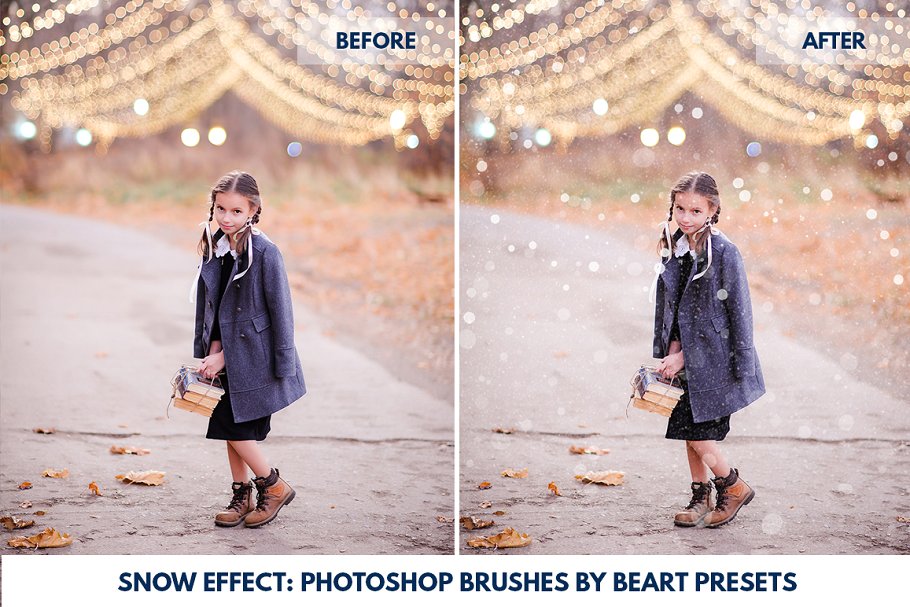 飘雪雪景效果叠层PS笔刷 Snow Photoshop Actions Brush Overlay插图(4)