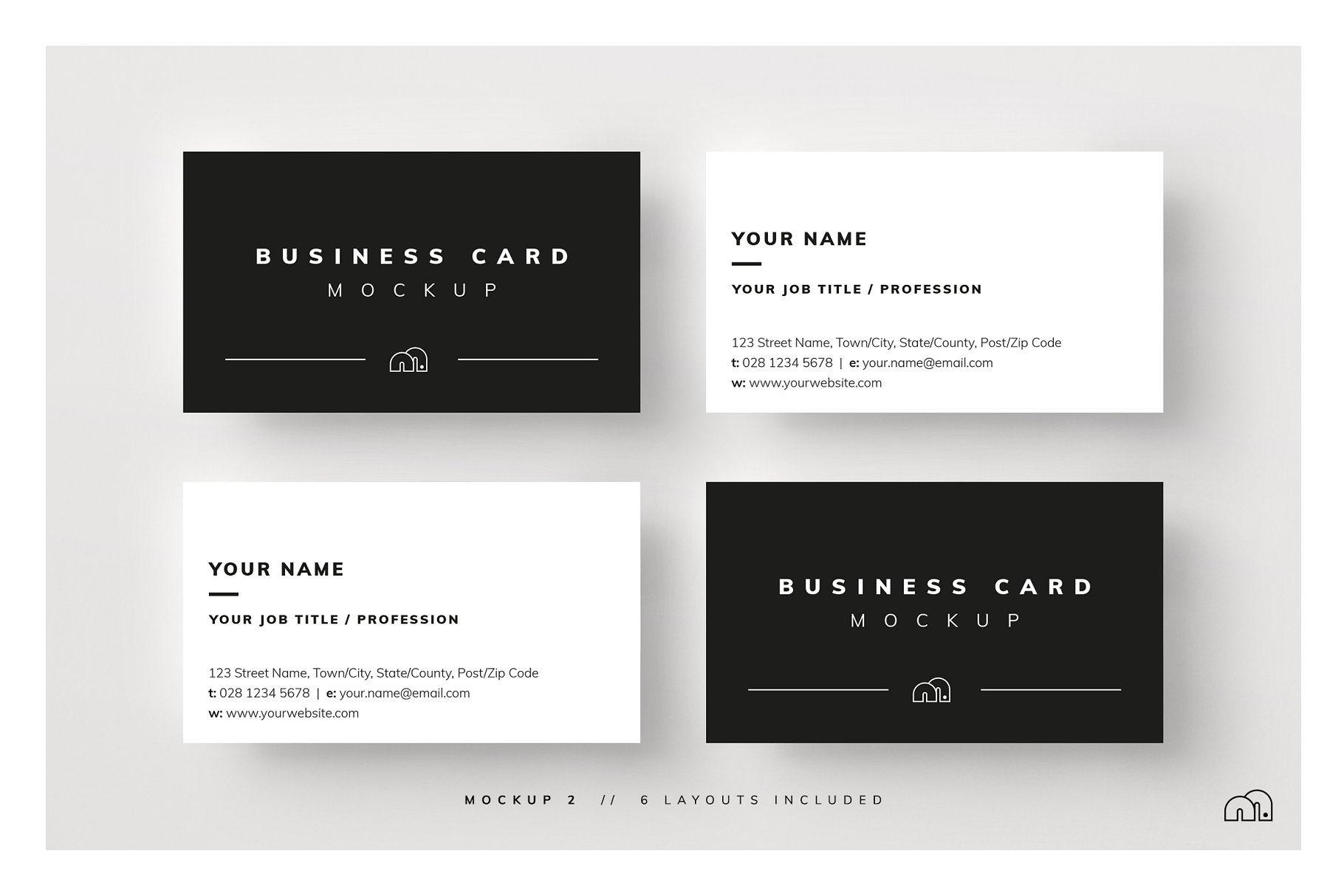 多角度多样式名片样机模板 Business Card Mockup插图3