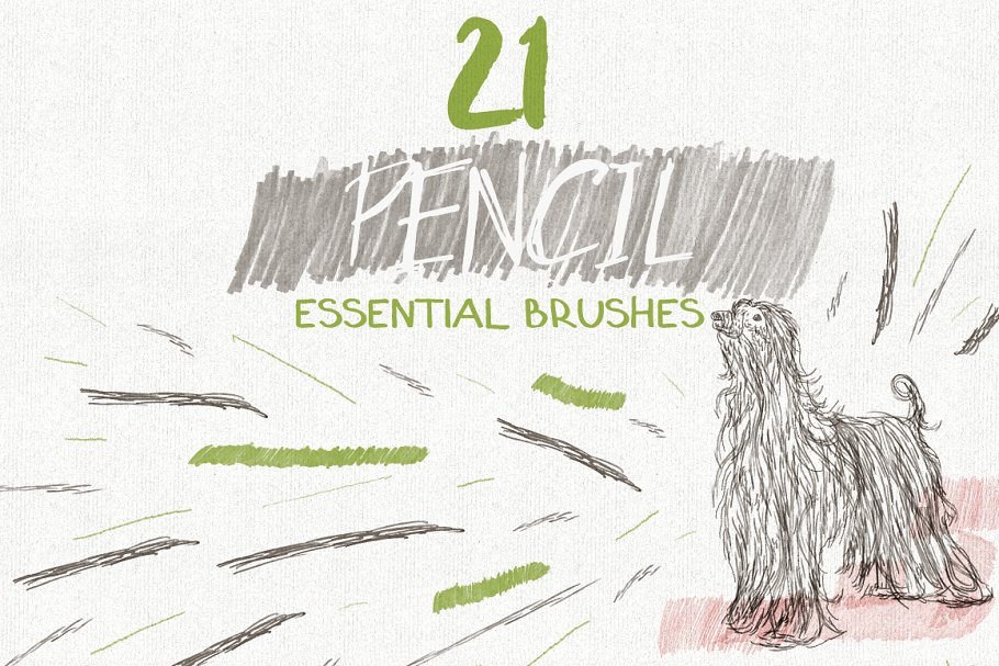 各种类型笔画AI笔刷大杂烩[水彩笔/刷笔/铅笔/木炭笔/记号笔] Essential Vector Brushes Collection插图5