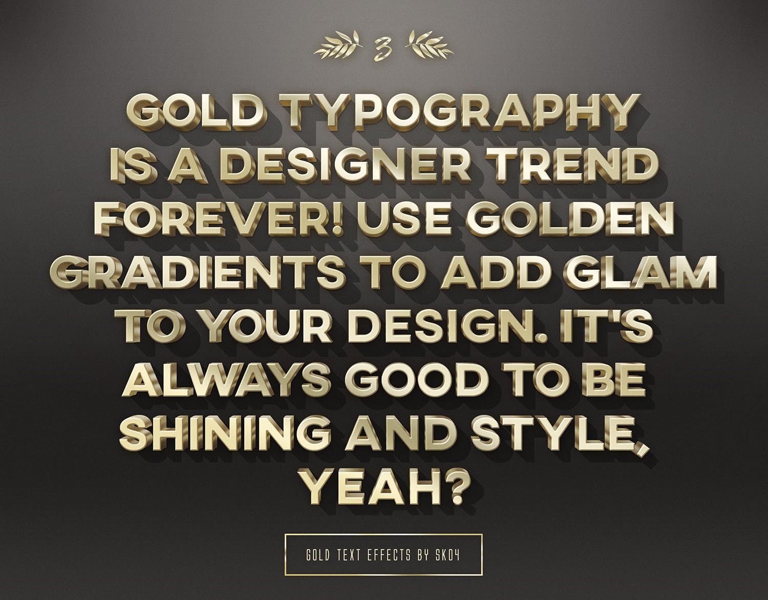 3D金色金属文本文字特效PSD分层模板 3D Gold Text Effects – 10 PSD插图2