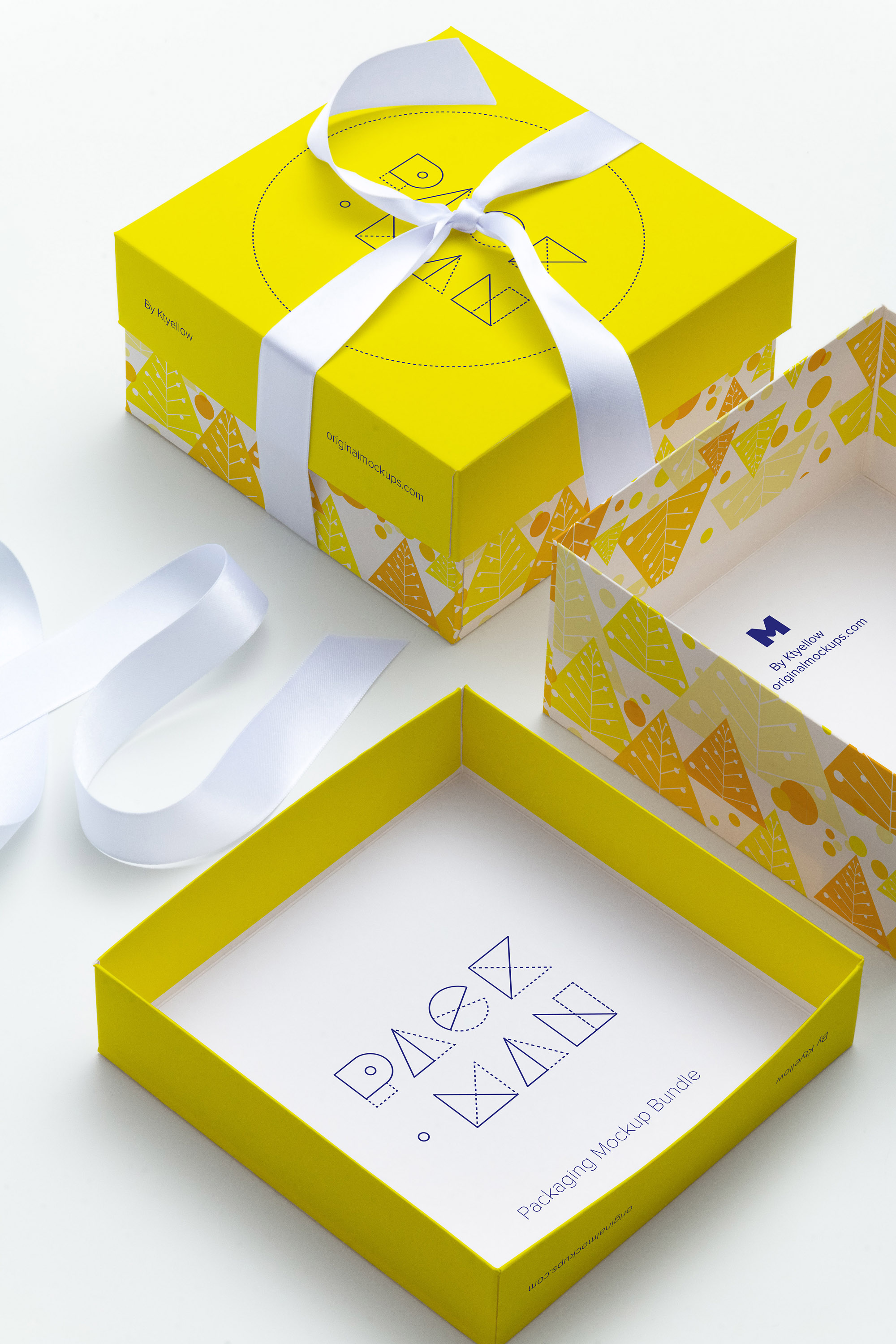 礼品包装盒外观设计样机02 Big Gift Box Mockup 02插图