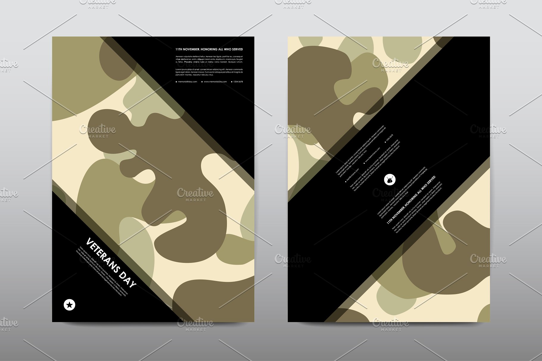 40+老兵节军人宣传小册模板 Veteran’s Day Brochures Bundle插图6