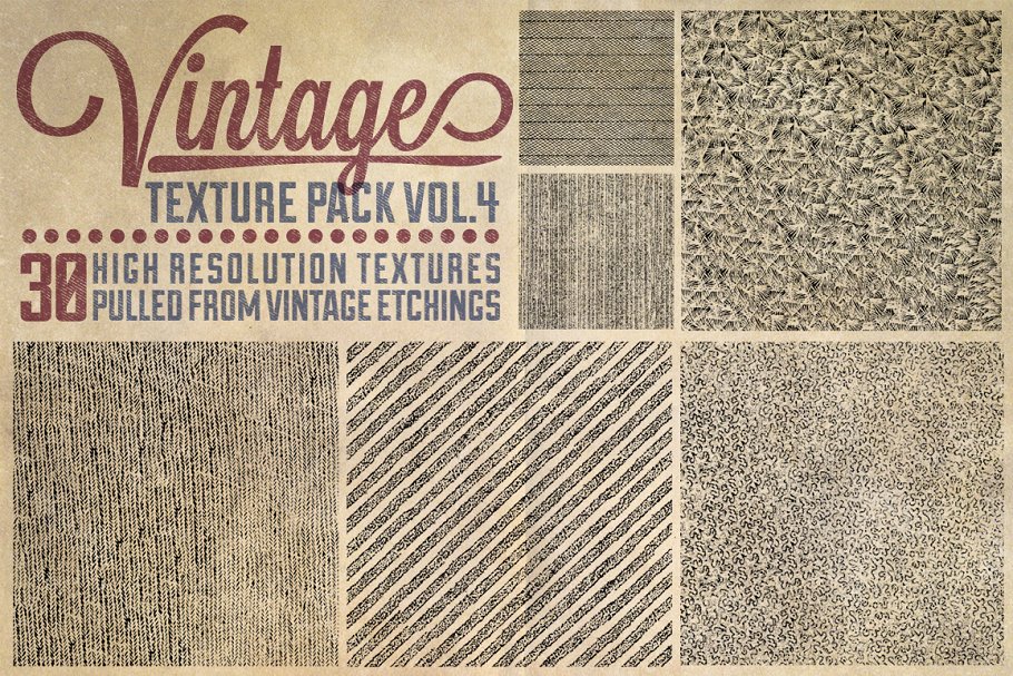 19世纪复古布纹纹理素材 Vintage Texture Pack Vol. 4插图