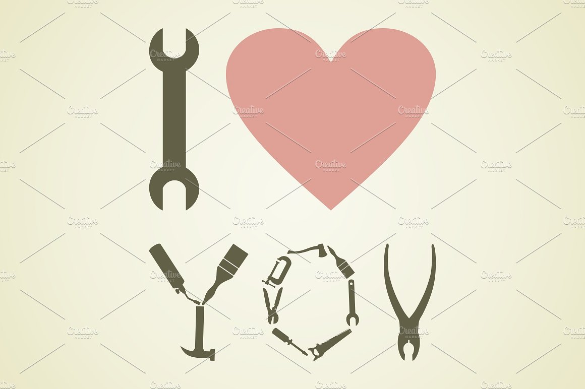 创意工具Love矢量插画 Love tool插图