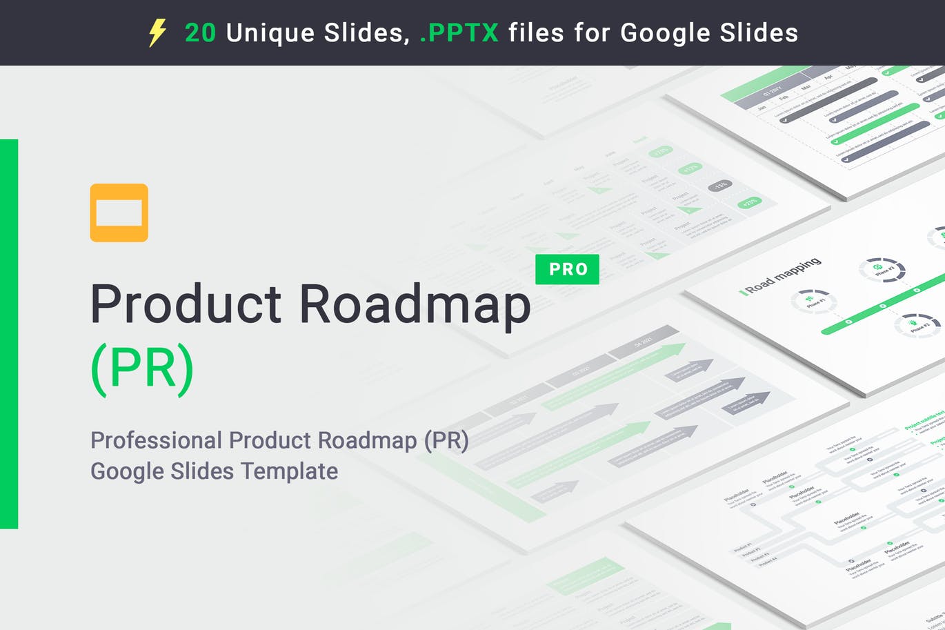 产品路线规划谷歌幻灯片设计模板 Product Roadmap Google Slides插图
