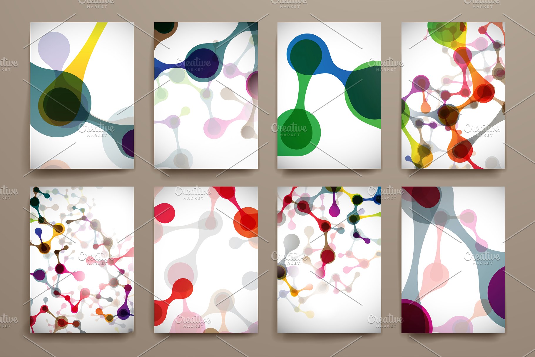 创意分子结构宣传册设计模板 Big Pack Molecular Templates插图(3)