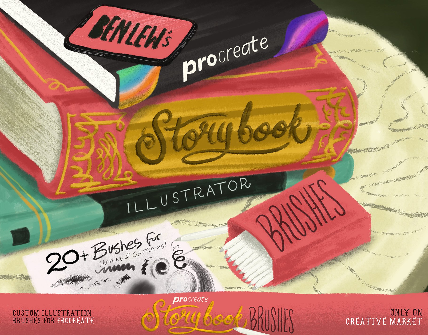 故事书插画风格Procreate画笔笔刷 Storybook Illustrator for Procreate插图