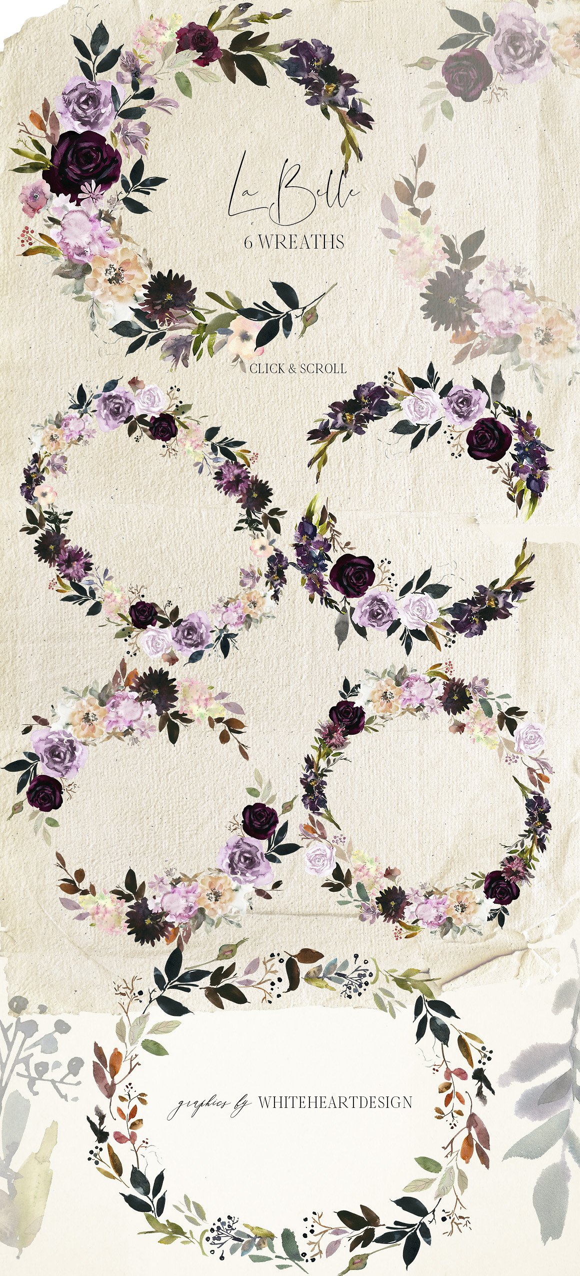 魅力水彩花卉剪贴画 La Belle Watercolor Floral Clipart插图4