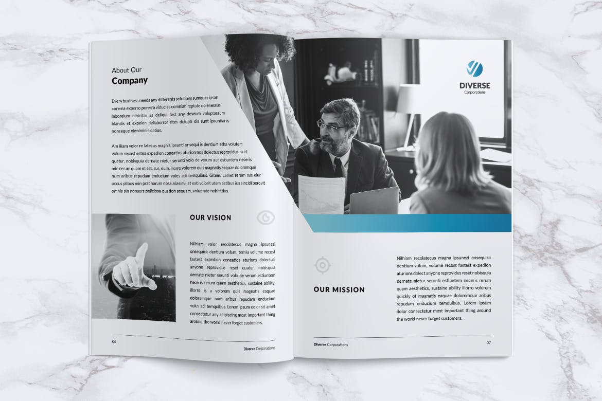 多元化大型公司简介企业画册设计模板 DIVERSE Professional Company Profile Brochures插图3