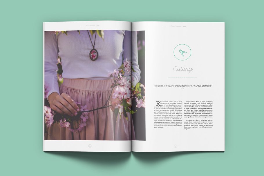 极简主义盆栽景观通用杂志模板 Floral Magazine插图(7)