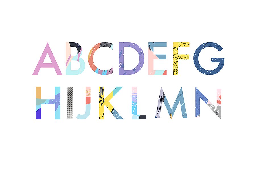 6款可爱时尚的字母表插画 6 ALPHABETS插图(2)