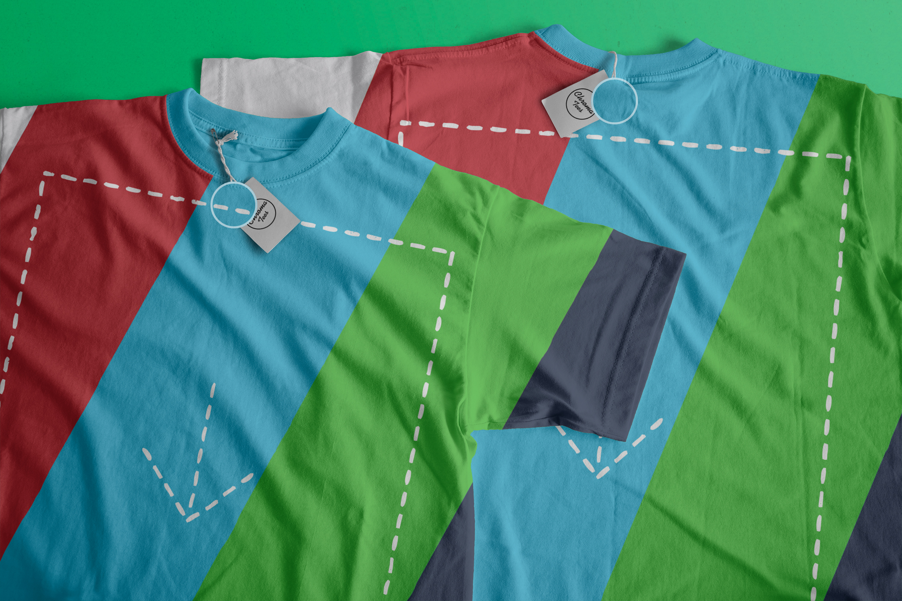 T恤服装真反面设计图样机模板01 T-Shirt With Back Mockup 01插图(1)