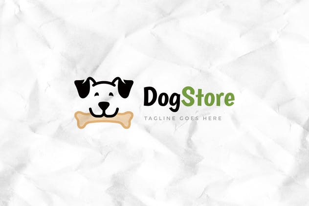 宠物店小狗图形Logo设计模板 Dog Store Logo Template插图1