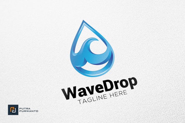 水滴图形创意Logo设计模板 Wave Drop – Logo Template插图(1)