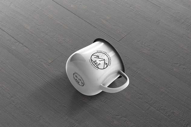 高分辨率圆形珐琅杯子样机 Round Enamel Mug Mockup插图(5)