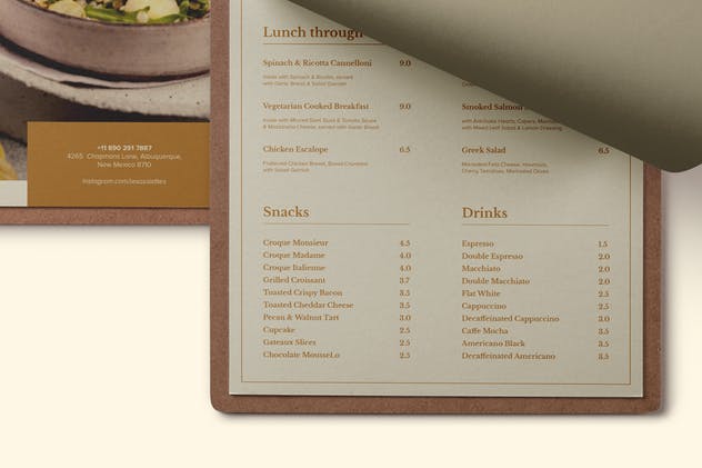 豪华西餐厅意大利菜法国菜菜单设计模板 Restaurant Menu插图2