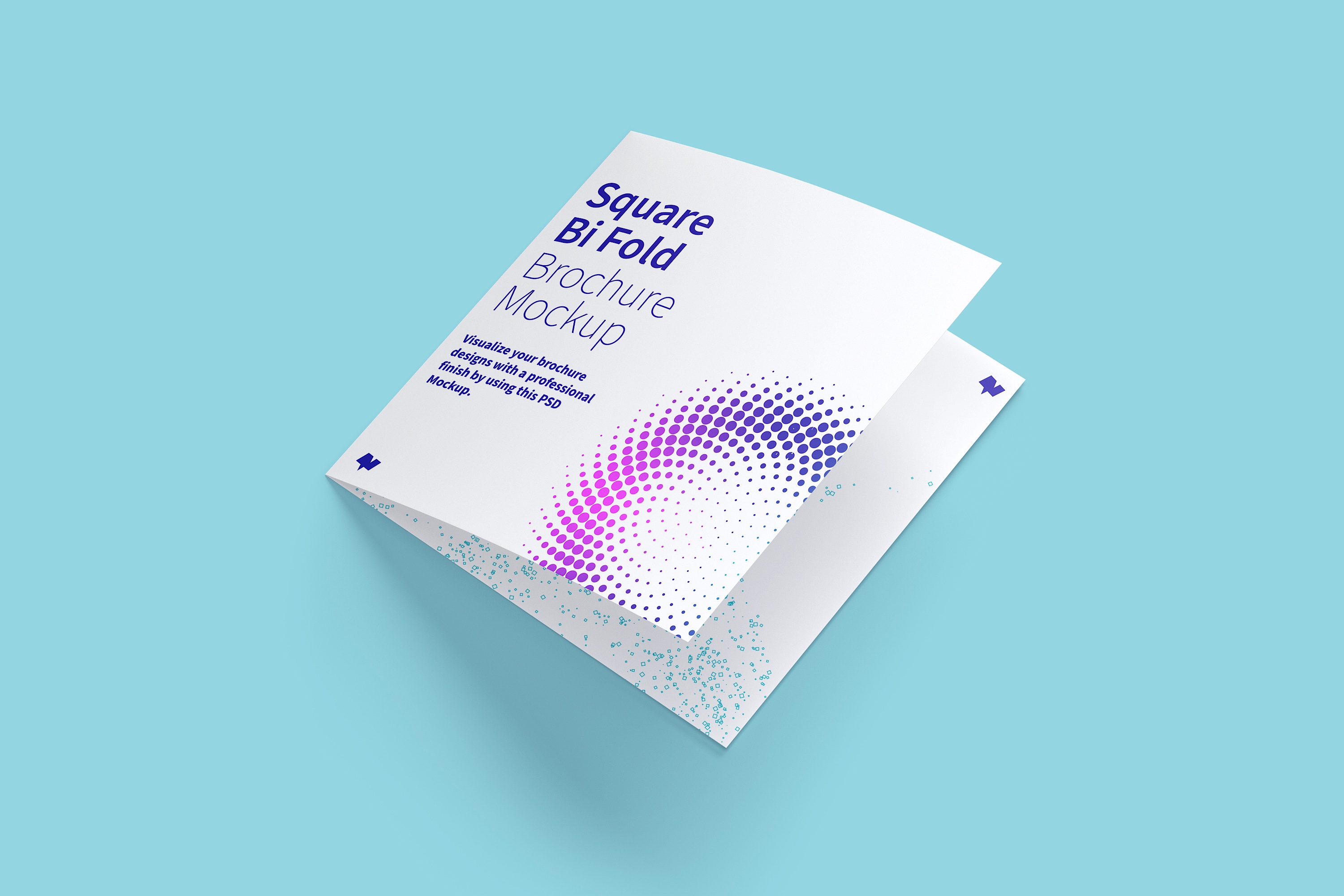 方形折页宣传册宣传单设计样机01 Square Bi Fold Brochure Mockup 01插图4