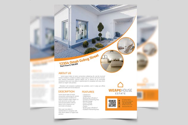 极简主义设计风格房地产介绍海报设计模板 Minimalist Real Estate Flyer插图(1)