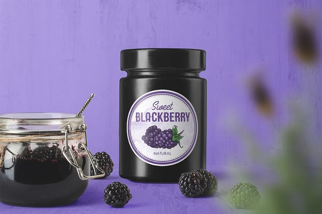 果酱瓶包装样机 Jam Jar Packaging Mockups插图(1)