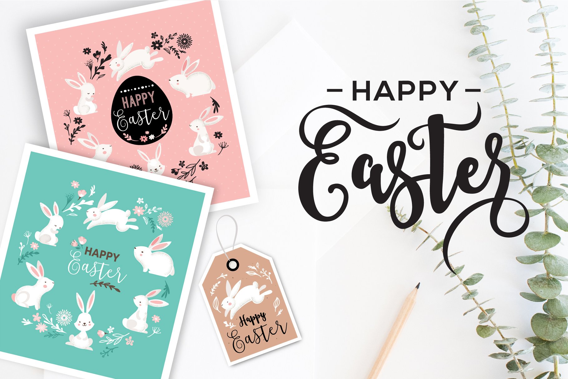 复活节节日元素插画素材 Easter – a huge collection插图