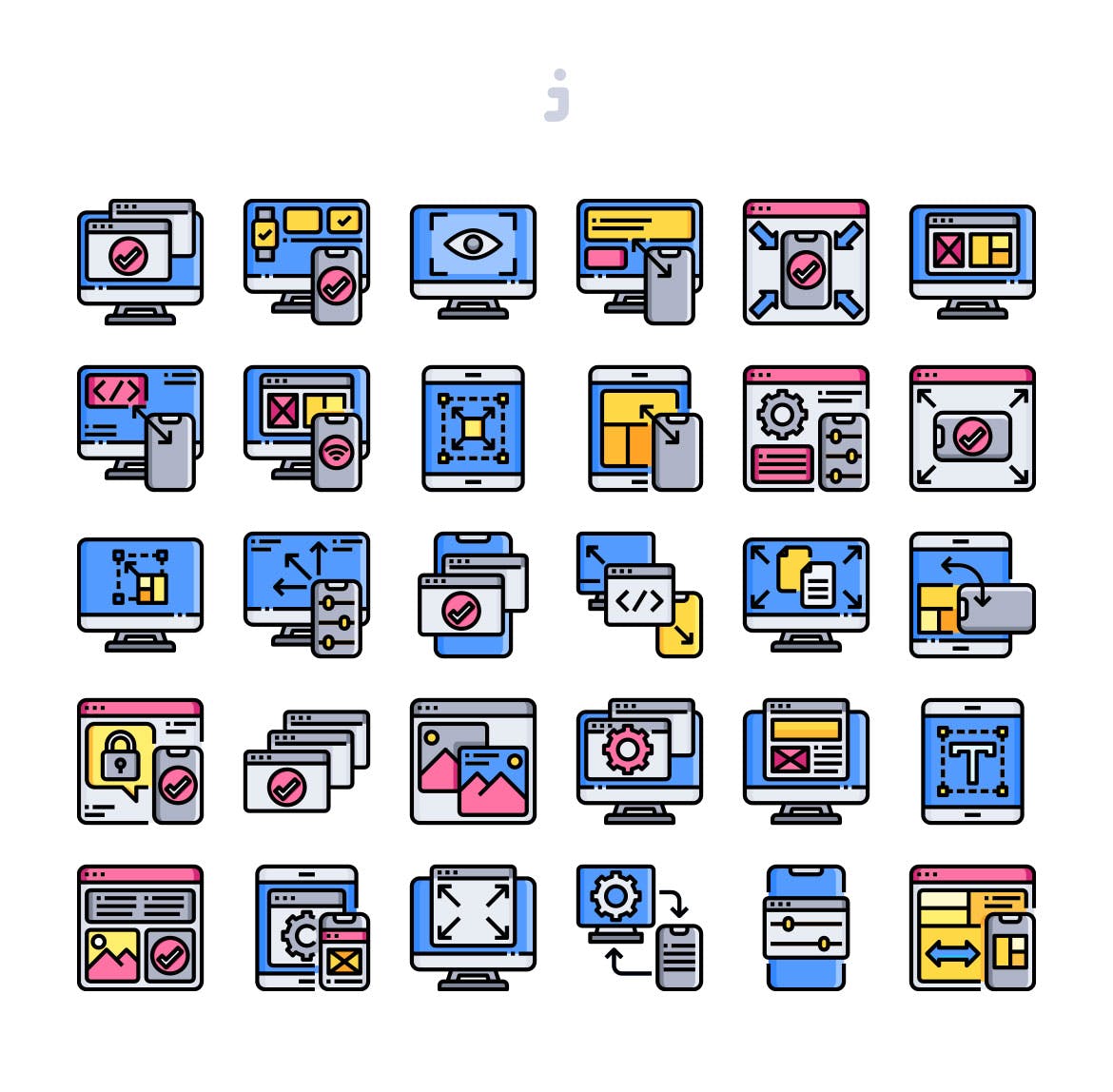 30枚响应式设计主题矢量图标素材 30 Responsive Design Icons插图(1)