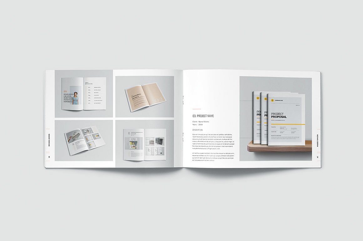 简约而专业的图形设计师产品组合杂志模板插图10