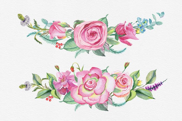 高品质花卉水彩DIY剪贴画合集 Watercolor DIY Pack插图(7)