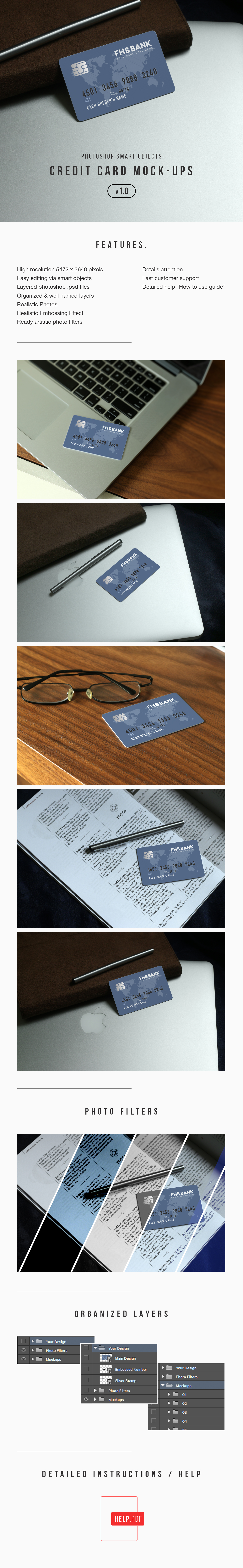 信用卡银行卡外观设计样机 Credit Card Mockups插图