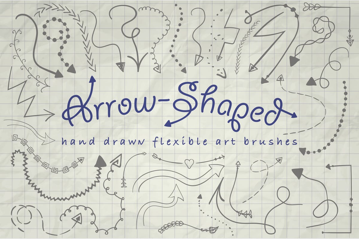 箭头图形插画艺术AI笔刷 Illustrator Arrow-Shaped Art Brushes插图