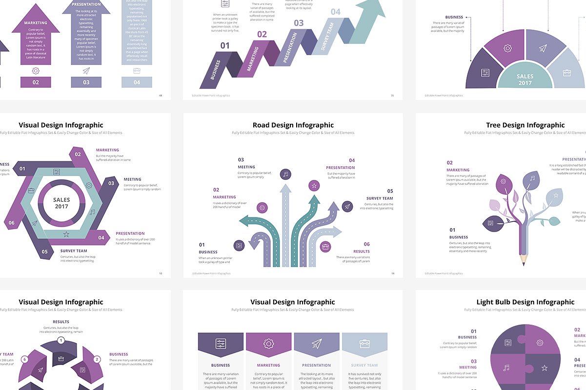 54页信息数据图表幻灯片模板 54 PowerPoint Infographic Elements插图(1)