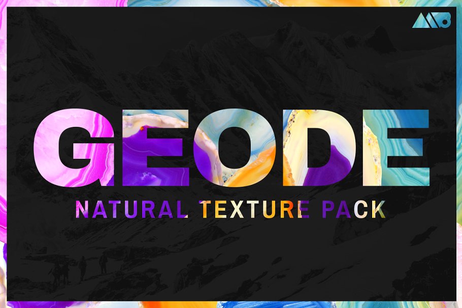 多彩晶洞自然纹理素材包 Geode Natural Texture Pack插图