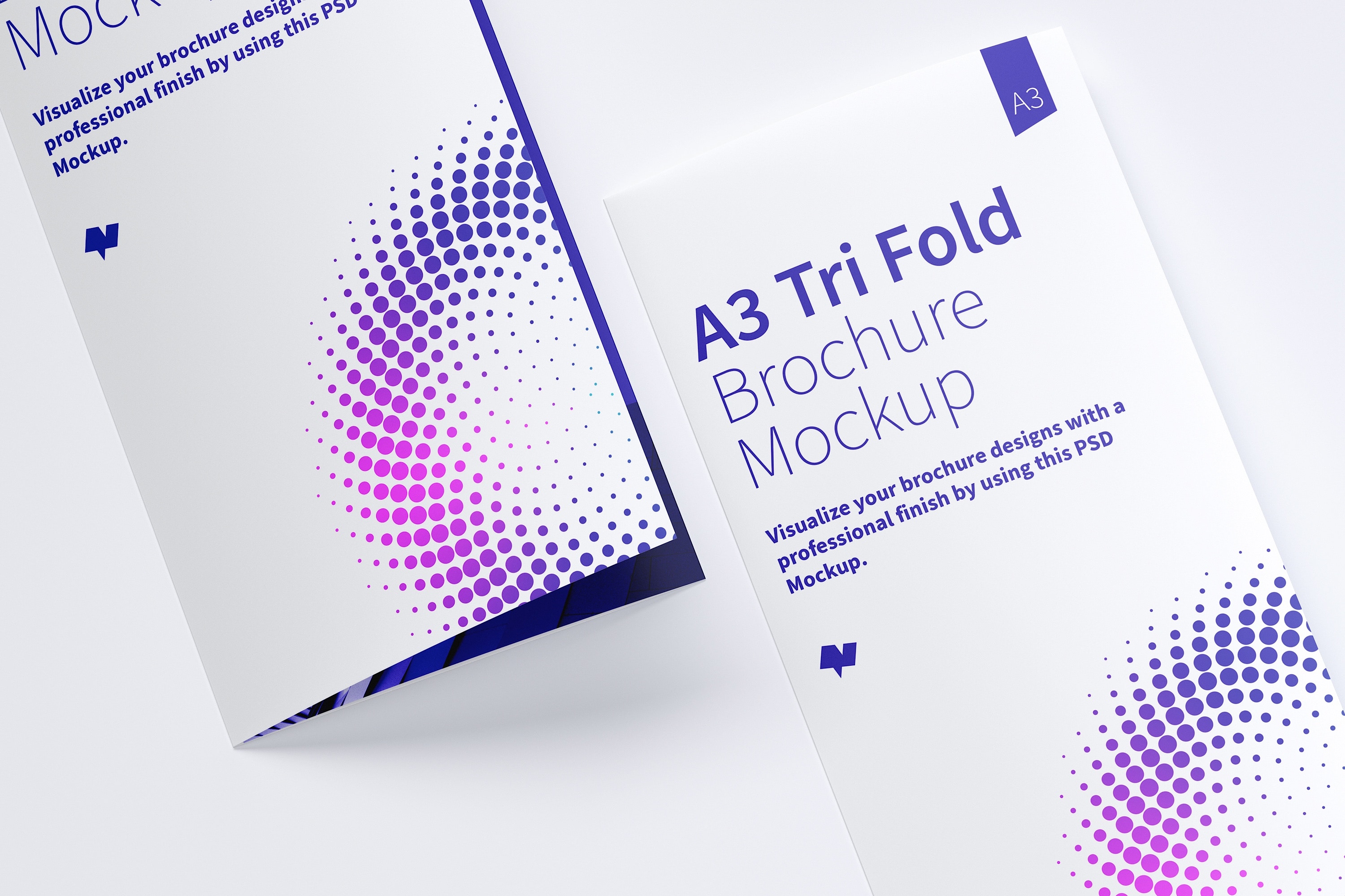 A3尺寸大小三折页传单小册子设计图预览样机05 A3 Trifold Brochure Mockup 05插图(1)