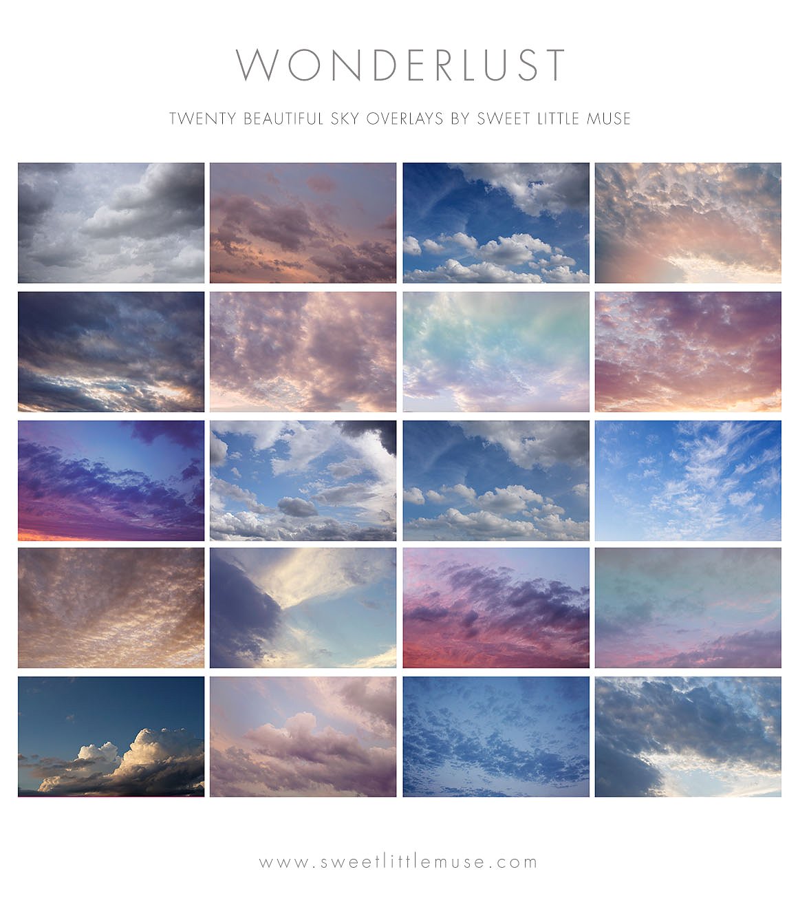 云彩天空叠层背景 Wonderlust Sky Overlays插图(1)