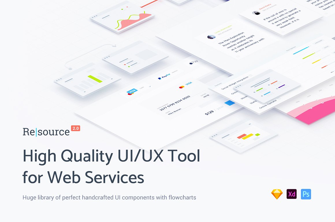 UI设计师必备UI/UX工具包 Resource, UI/UX Tool for Web Service[1.56GB]插图