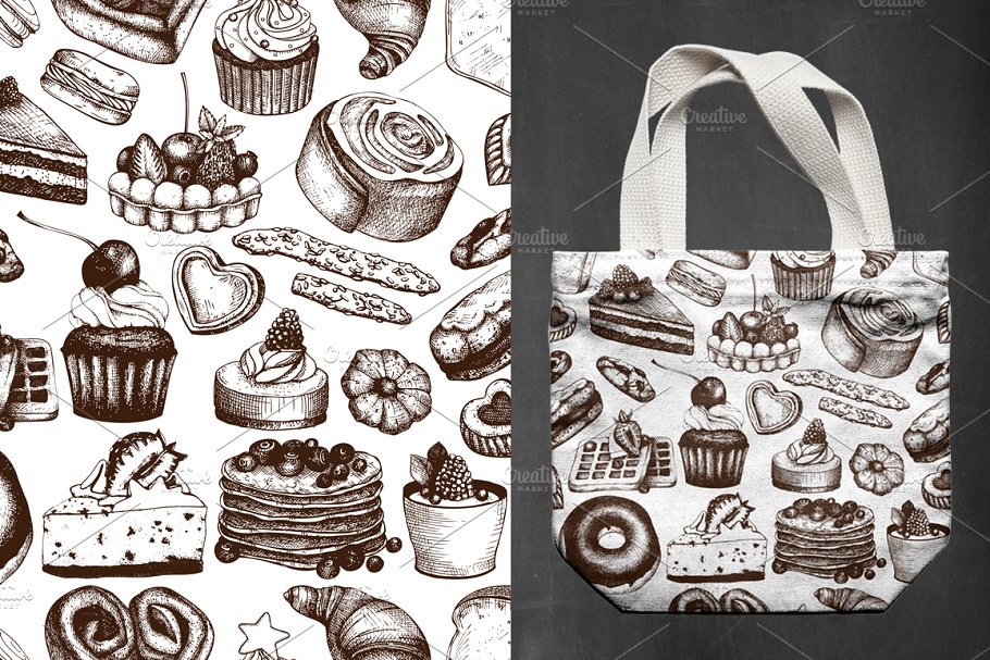 面包店菜单矢量图形 Bakery Menu Vector Design插图3