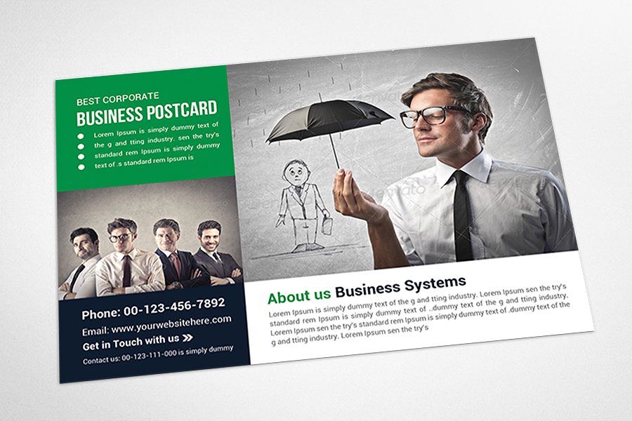 公司业务明信片模板 Corporate Business Postcard Template插图(2)