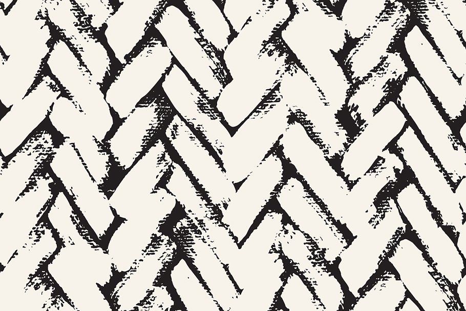 黑墨笔刷图案无缝纹理v1 Brush Strokes. Seamless Patterns v.1插图(2)