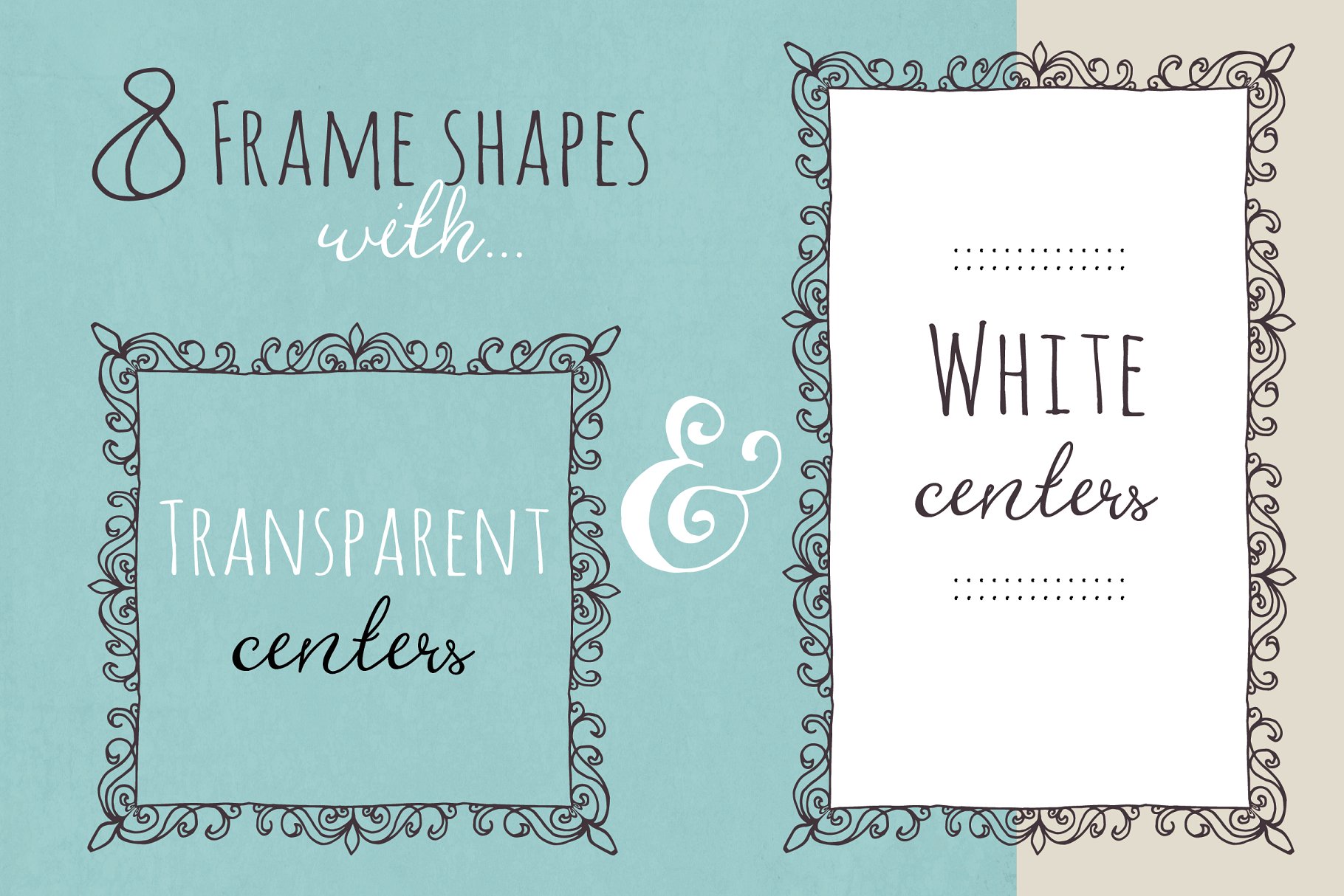 24种手绘装饰框图形 Decorative Frames – Vector插图(3)