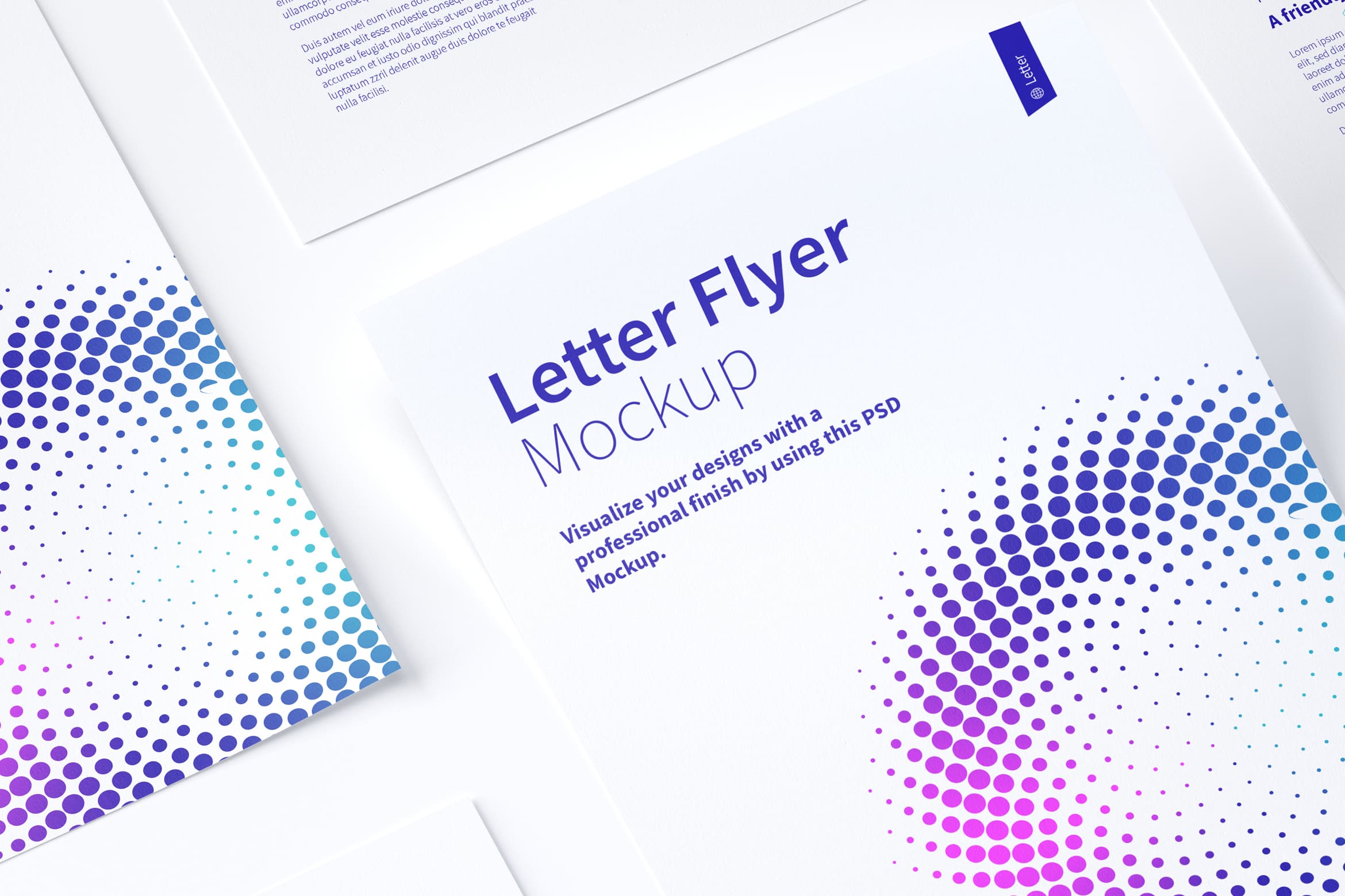 信纸规格传单设计等距样机模板02 Letter Flyer Mockup 02插图(2)