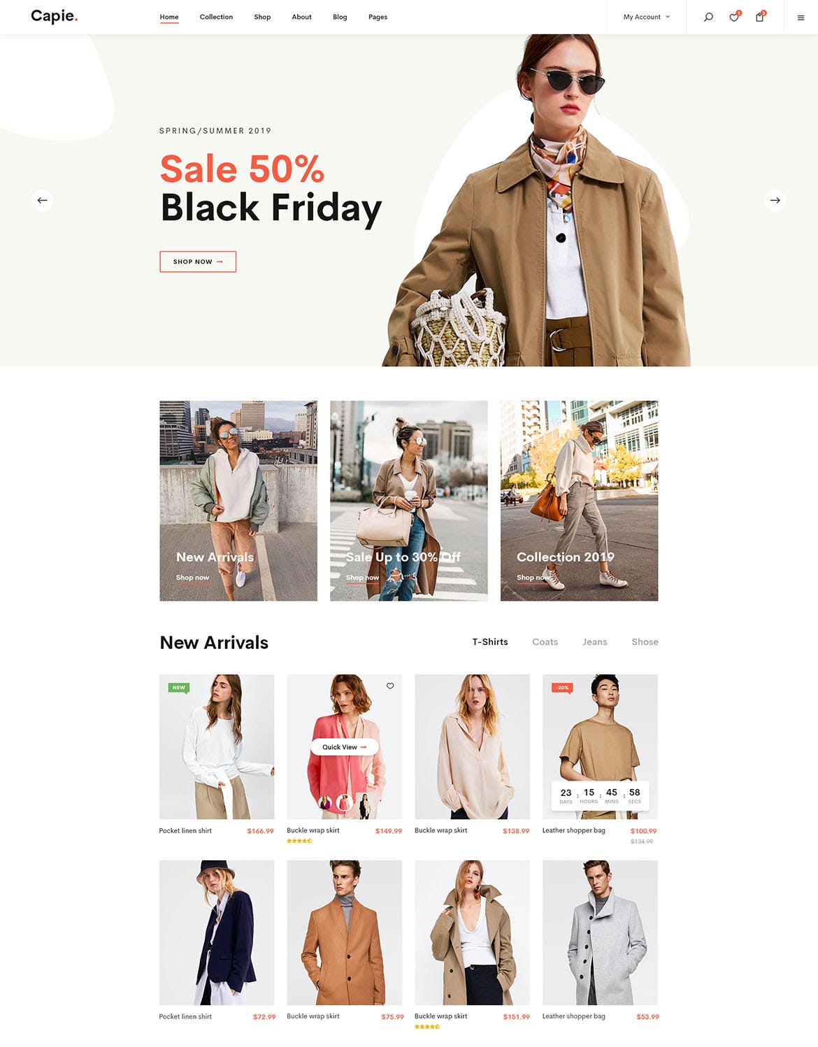 简约时尚设计风格电商网站设计PSD模板 Capie | Minimalist eCommerce PSD Template插图(5)