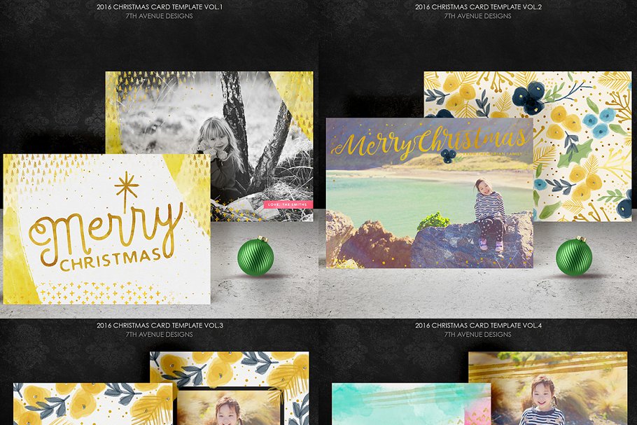 圣诞贺卡模板超级合集 Christmas Cards Templates Collection插图1