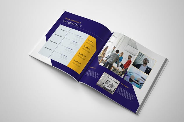 公司简介企业画册INDD设计模板 Square Company Profile插图(5)