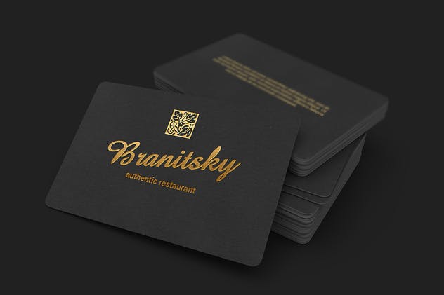 黑色贵宾VIP名片样机 85×55 Black Business Card Mockups插图(6)