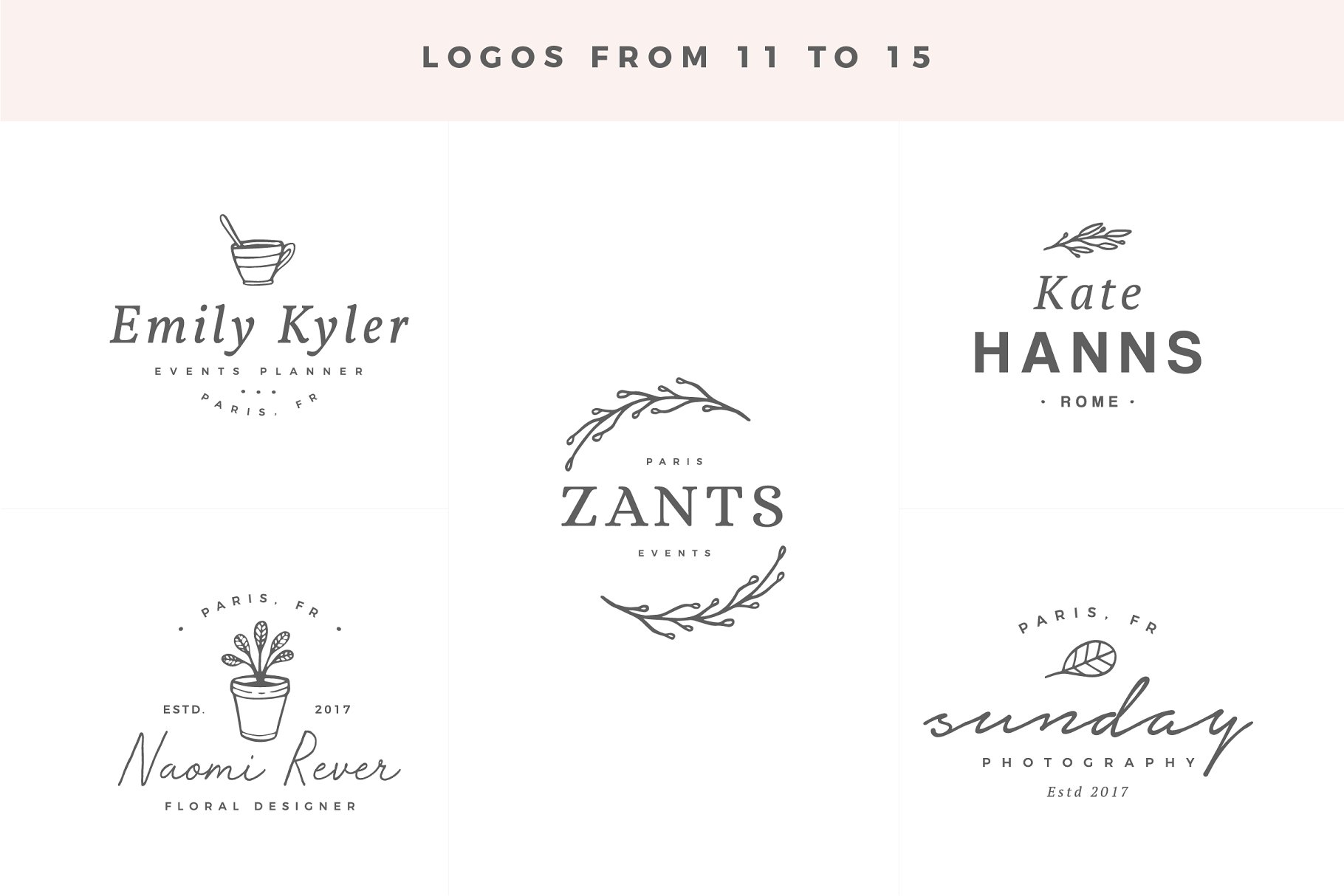 商标设计模板素材 Delicate Logos – Volume 03插图(6)