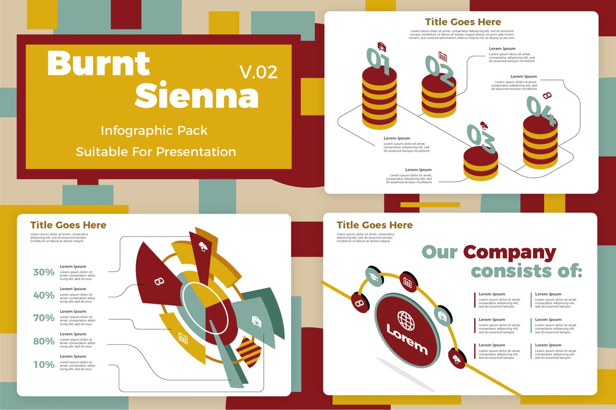 商业计划书信息图表矢量设计模板v2 Burnt Sienna v2 – Infographic插图