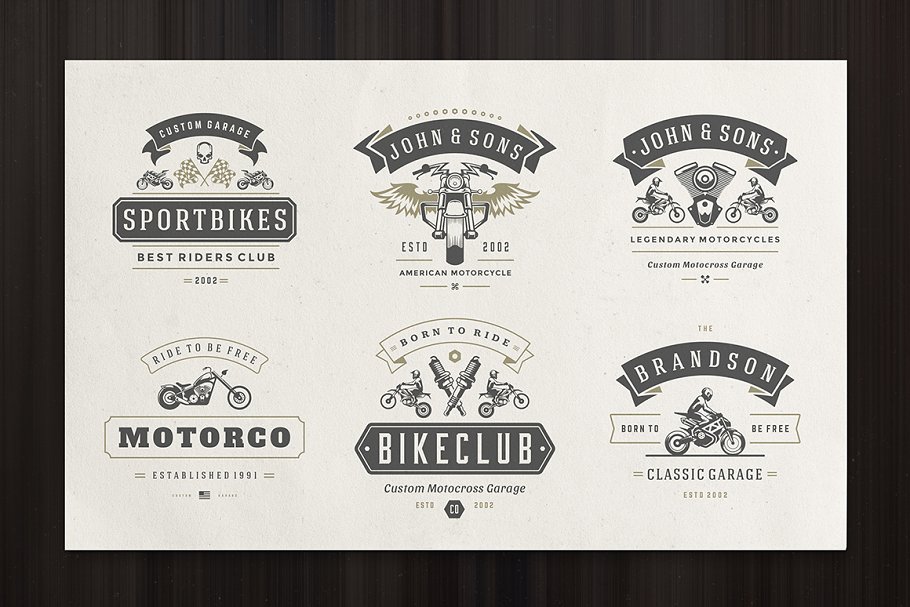 50款摩托车Logo标志和徽章模板 50 Motorcycles Logos and Badges插图(4)