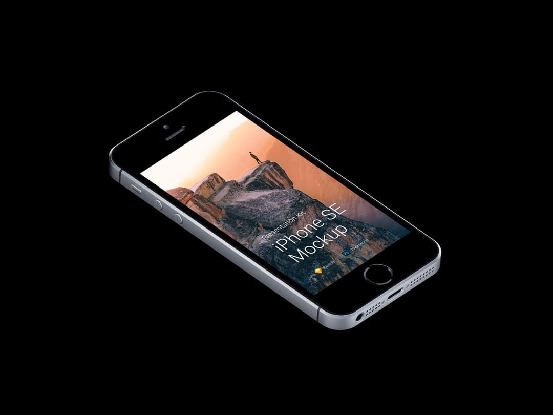 超级主流桌面&移动设备样机系列：iPhone SE 智能手机样机 [兼容PS,Sketch;共3.13GB]插图(2)