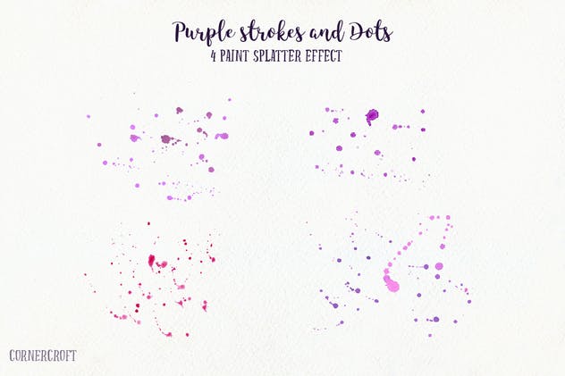 水彩紫色纹理画笔描边素材 Watercolor Purple Texture Brush Strokes插图(2)