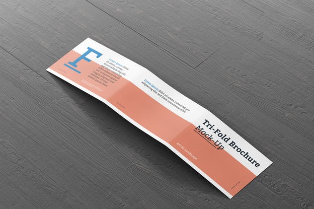 三折页横向多尺寸小册子样机 Tri-Fold Brochure Mockup – Din A4 A5 A6 Landscape插图(2)